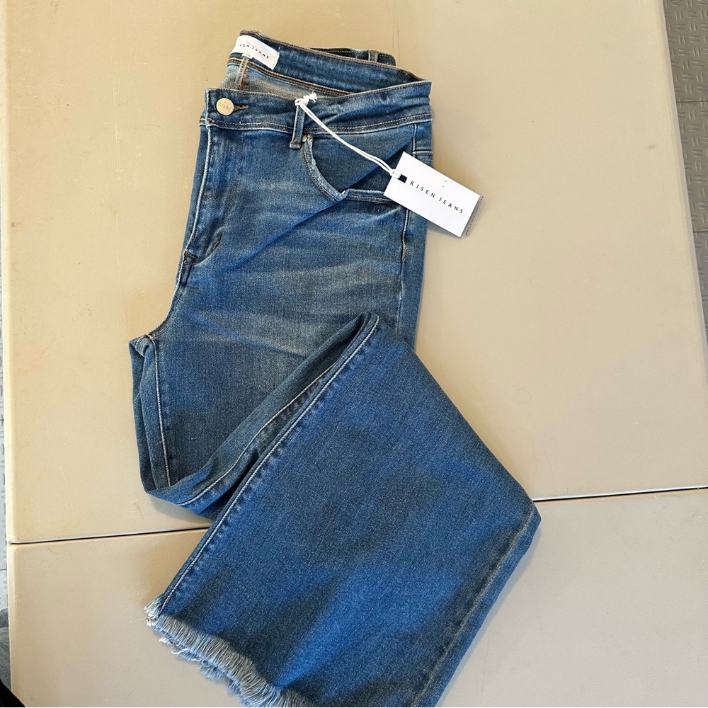 Risen 1XL wide leg flare high waisted denim